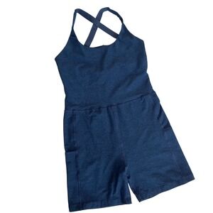Beyond Yoga Romper Playsuit Navy Blue Athletic Casual Activewear Large